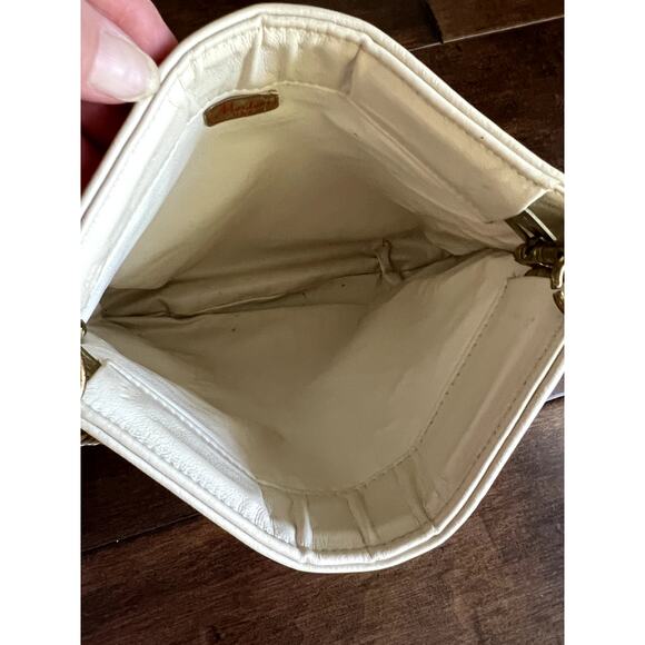 Vintage Mardane cream leather handbag with cougar head - Picture 7 of 8